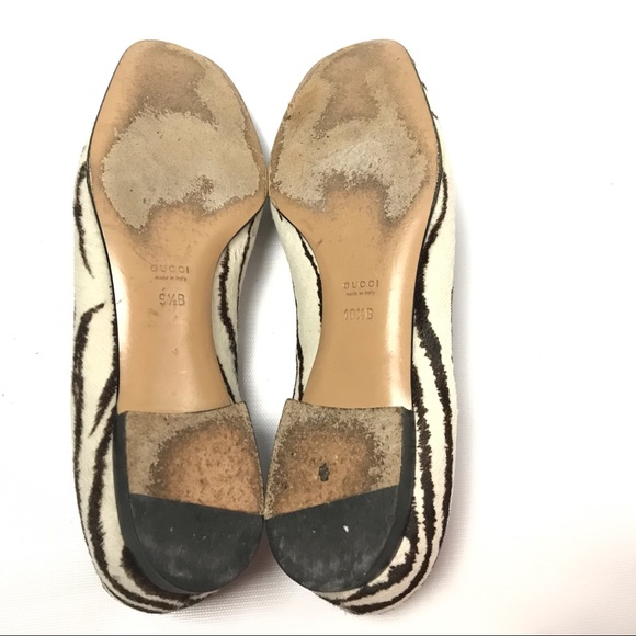 Gucci Zebra Flats Size 10.5/9.5B Animal Skin - Picture 6 of 7